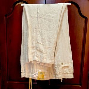 Linen men pants. Caribbean brand. Size 52x30 Big Man. Light Beige colored. New